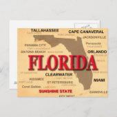 Florida Cities and Towns State Pride Map Briefkaart (Voorkant / Achterkant)