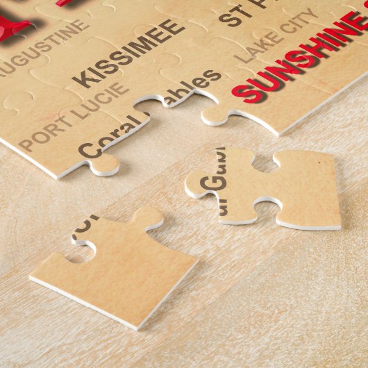 Florida Cities and Towns State Pride Map Legpuzzel (Zijkant)