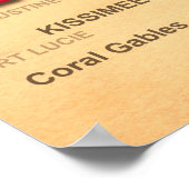 Florida Cities and Towns State Pride Map Poster (Hoek)