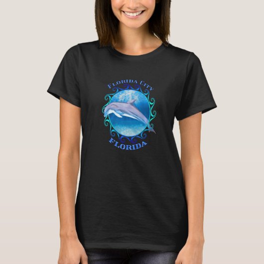 Florida City Florida Vacation Souvenir Dolphin T-shirt (Voorkant)