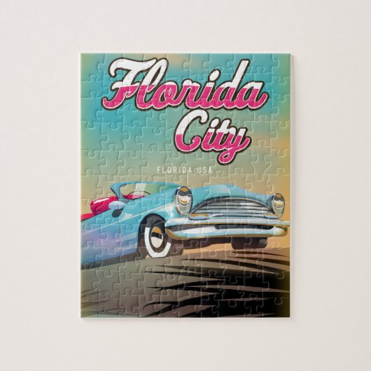 Florida City Vintage-poster Legpuzzel (Verticaal)