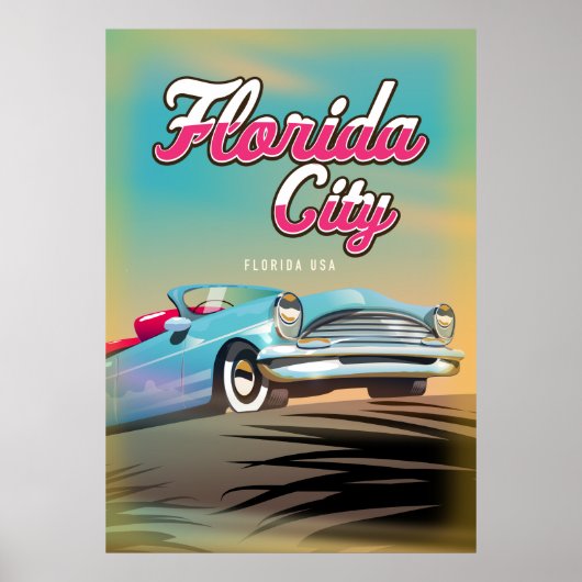 Florida City vintage reisposter Poster (Voorkant)