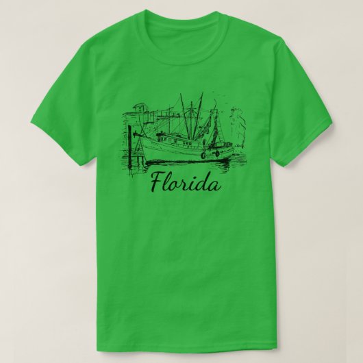 Florida Classic Shrimp Boat Long Sleeve T-shirt (Design voorkant)