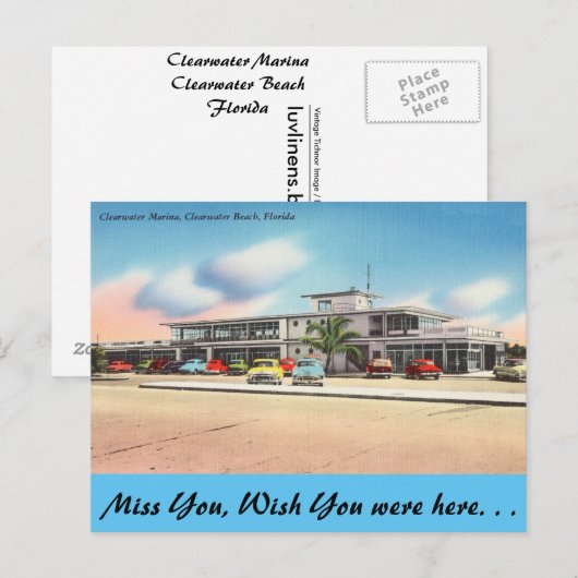 Florida, Clearwater Marina, Clearwater Beach Briefkaart (Voorkant / Achterkant)