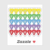 Florida Colorful Hearts Sticker (Vel)
