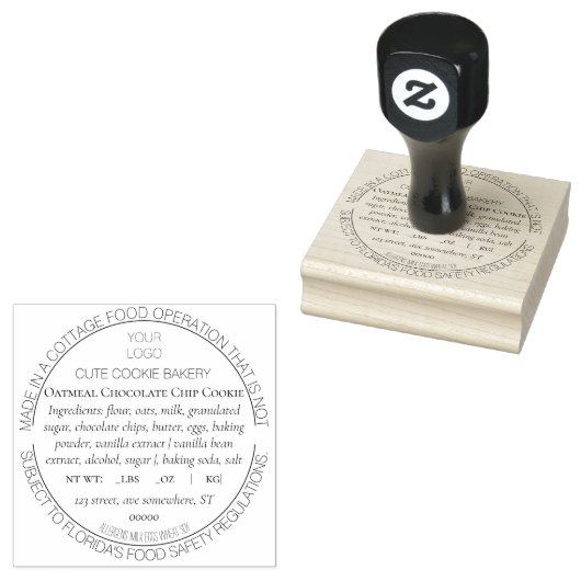 Florida Cottage Food Law Rubber Stamp Rubberstempel (Gestempeld)