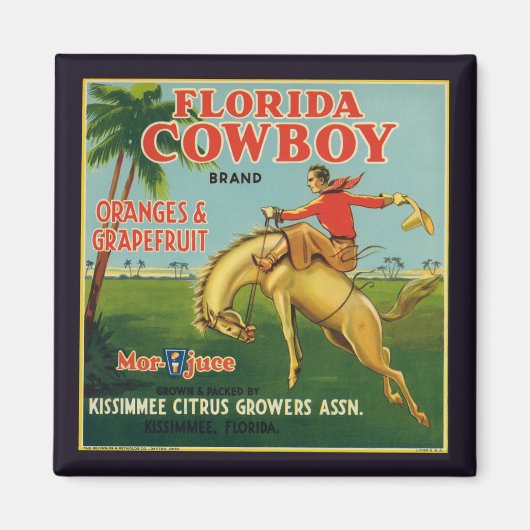 Florida Cowboy Merk Sinaasappels en Grapefruit Lab Magneet (Voorkant)