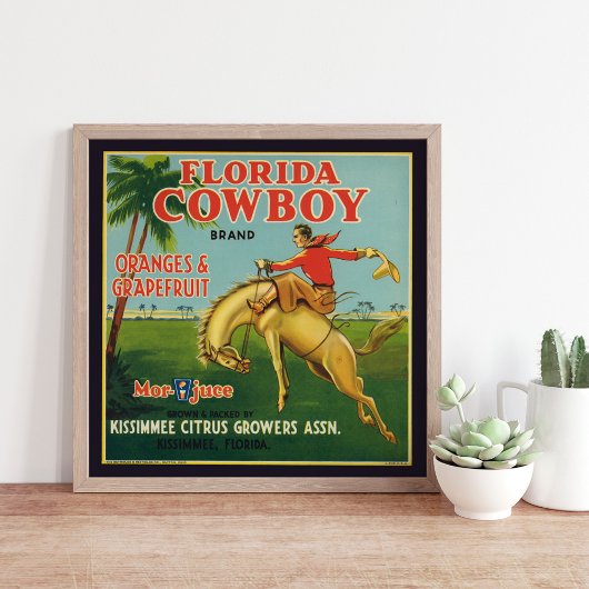 Florida Cowboy Merk Sinaasappels en Grapefruit Lab Poster