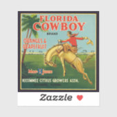 Florida Cowboy Merk Sinaasappels en Grapefruit Lab Sticker (Vel)
