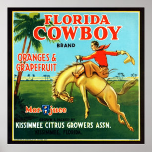 Florida Cowboy-Sinaasappels en grapefruits Poster