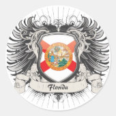 Florida Crest Ronde Sticker (Voorkant)