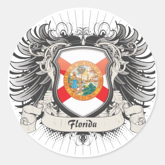 Florida Crest Ronde Sticker (Voorkant)
