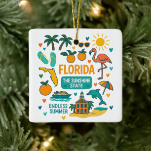 Florida Custom USA Familiereis Keepsake Kerstmis Keramisch Ornament