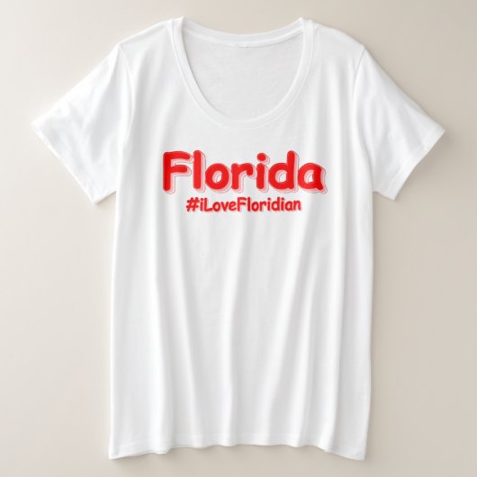 "Florida" Cute Design. Bestel nu Grote Maat T-shirt (Design voorkant)