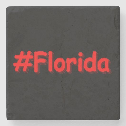"#Florida " Cute Design. Bestel nu Stenen Onderzetter (Voorkant)