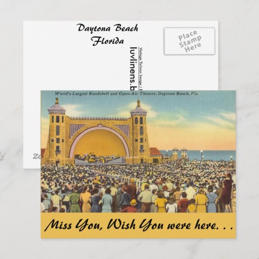 Florida, Daytona Beach Briefkaart (Voorkant / Achterkant)