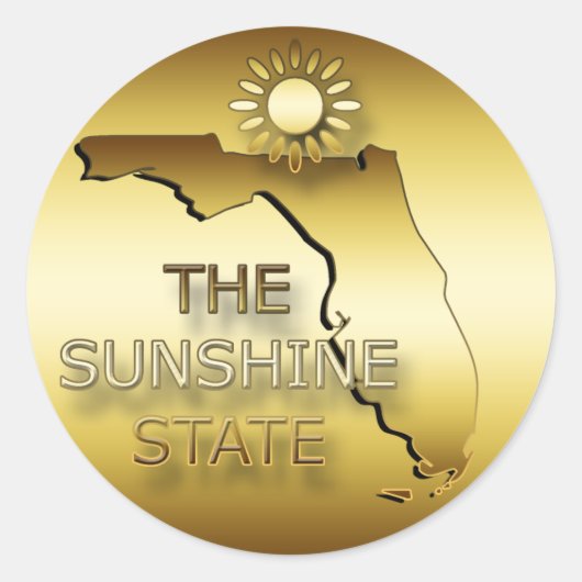 FLORIDA DE SUNSHINE STAAT RONDE STICKER (Voorkant)