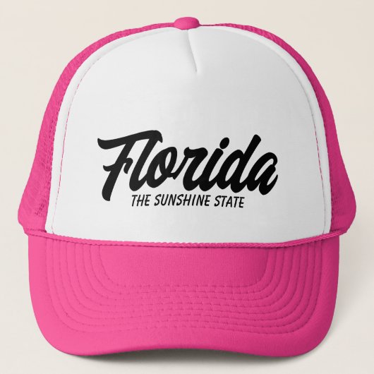 Florida de sunshine state script typografie trucker pet (Voorkant)
