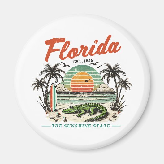 Florida, de Sunshine State - Sunset Beach Scene Magneet (Voorkant)