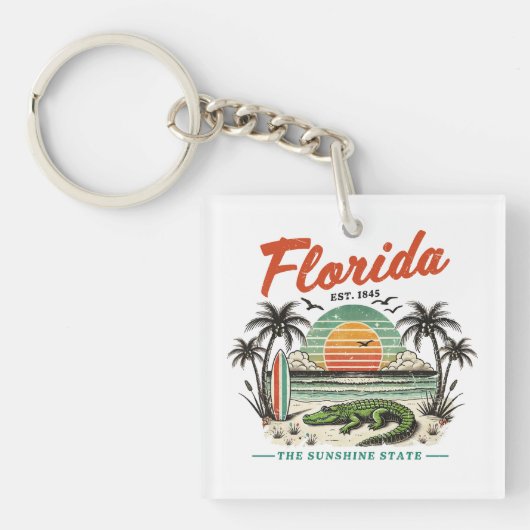 Florida, de Sunshine State - Sunset Beach Scene Sleutelhanger (Voorkant)