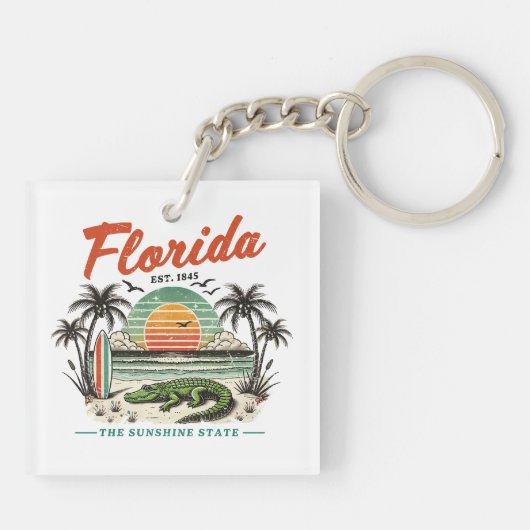 Florida, de Sunshine State - Sunset Beach Scene Sleutelhanger (Achterkant)