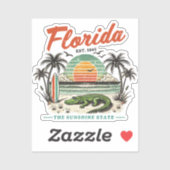 Florida, de Sunshine State - Sunset Beach Scene Sticker (Vel)