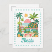 Florida de Sunshine State Verenigde Staten Zomer R Briefkaart (Voorkant / Achterkant)
