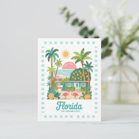 Florida de Sunshine State Verenigde Staten Zomer R Briefkaart (Staand voorkant)