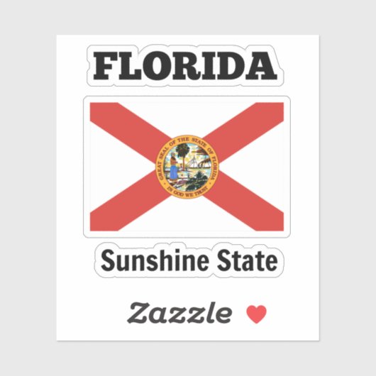 Florida, de Sunshine State, vlag Sticker (Vel)