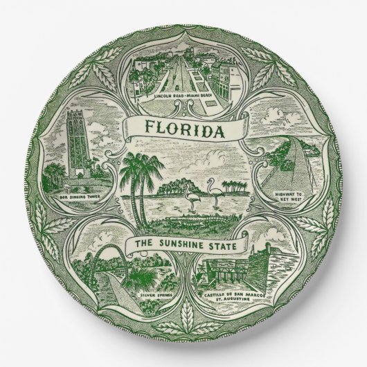 Florida de Zonneschijn Staat Papieren Bordje (Voorkant)