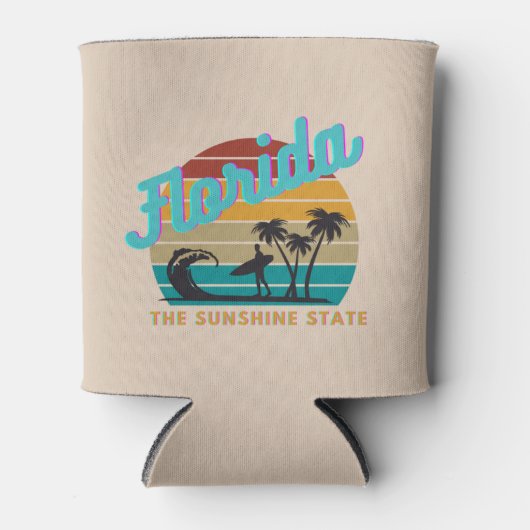 Florida de zonneschijn staat retro zonsondergang blikjeskoeler (Voorkant)