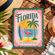 Florida De Zonneschijn Staat Vintage Flamingo Stra