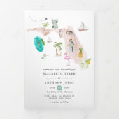 Florida Destination Wedding Photo Tri-Fold Car Drieluik Kaart (Cover)
