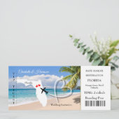 Florida Destination Wedding Ticket Boarding Pass Kaart (Staand voorkant)