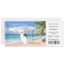Florida Destination Wedding Ticket Boarding Pass