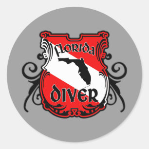 Florida Diver Ronde Sticker