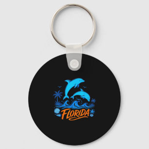 Florida dolfijnen speelse oceaangolven ontwerp sleutelhanger