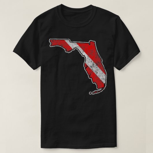  Florida Duiken Vlaggenstaat Kaart Duiken D T-shirt (Design voorkant)