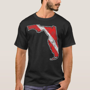  Florida Duiken Vlaggenstaat Kaart Duiken D T-shirt