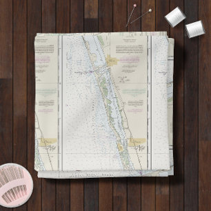Florida East Coast Authentieke Nautische Grafiek Stof