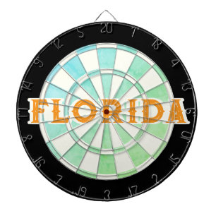 FLORIDA Elegant Ombre Dartbord met Oranje tekst