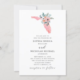 Florida. Elegante roze bloem. Aquarel Bloemen Kaart