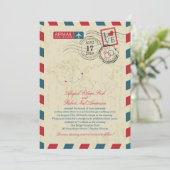Florida & Engeland  luchtpost bruiloft Kaart (Staand voorkant)