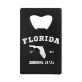 Florida Est 1845 Sunshine State Creditkaart Flessenopener (Voorkant)