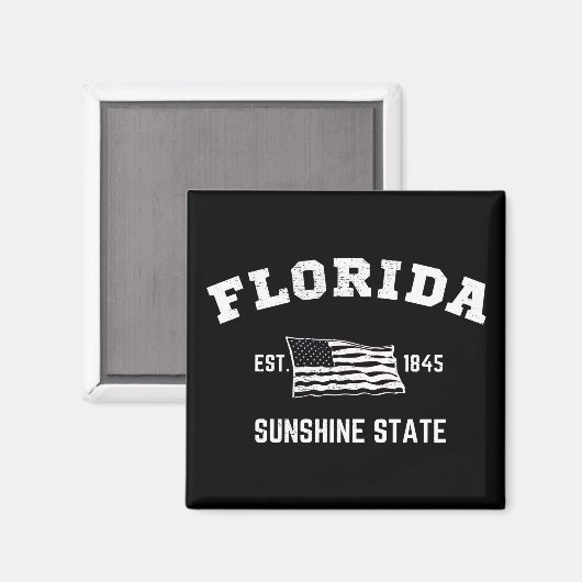 Florida Est, 1845 Sunshine State Magneet (Voorkant / Achterkant)
