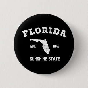 Florida Est 1845 Sunshine State Ronde Button 5,7 Cm