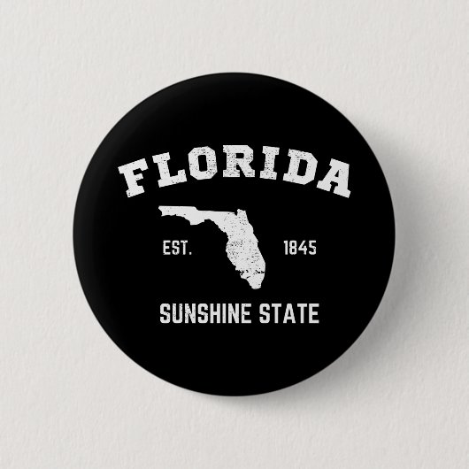 Florida Est 1845 Sunshine State Ronde Button 5,7 Cm (Voorkant)