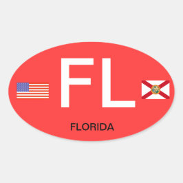 Florida* euro-stijl ovale bumperSticker Sticker