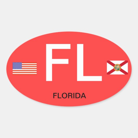 Florida* euro-stijl ovale bumperSticker Sticker (Voorkant)