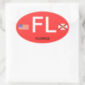 Florida* euro-stijl ovale bumperSticker Sticker (Tas)